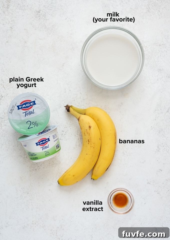 Creamy Banana Smoothie Recipe - Ready in 5 Minutes 4 Banana smoothie ingredients