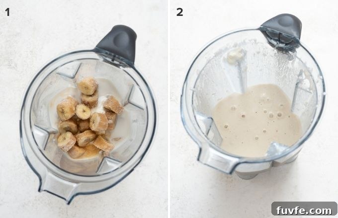 Creamy Banana Smoothie Recipe with Yogurt and Honey 5 How to make a banana smoothie collage