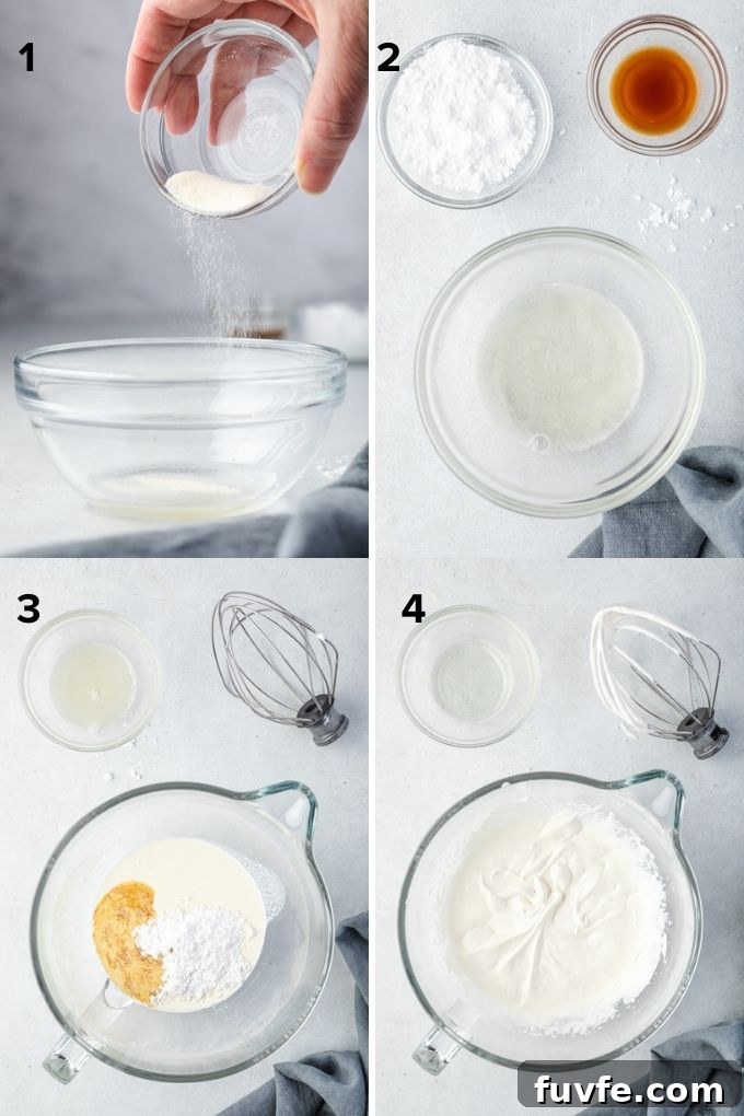 How to make stabilized whipped cream collage