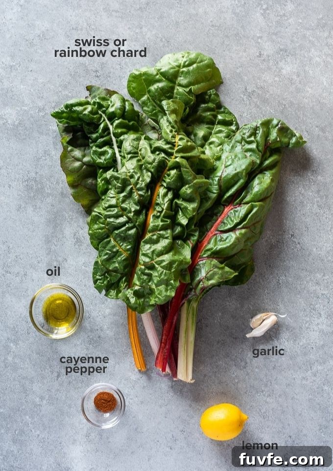 Sautéed swiss chard recipe ingredients