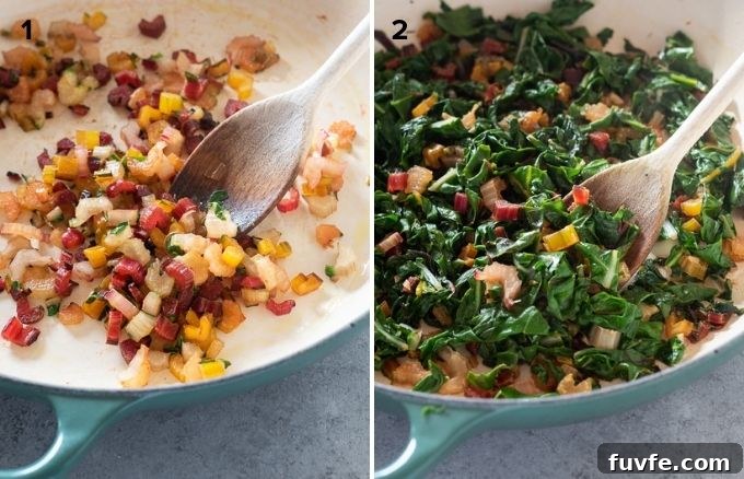 How to make sautéed swiss chard collage