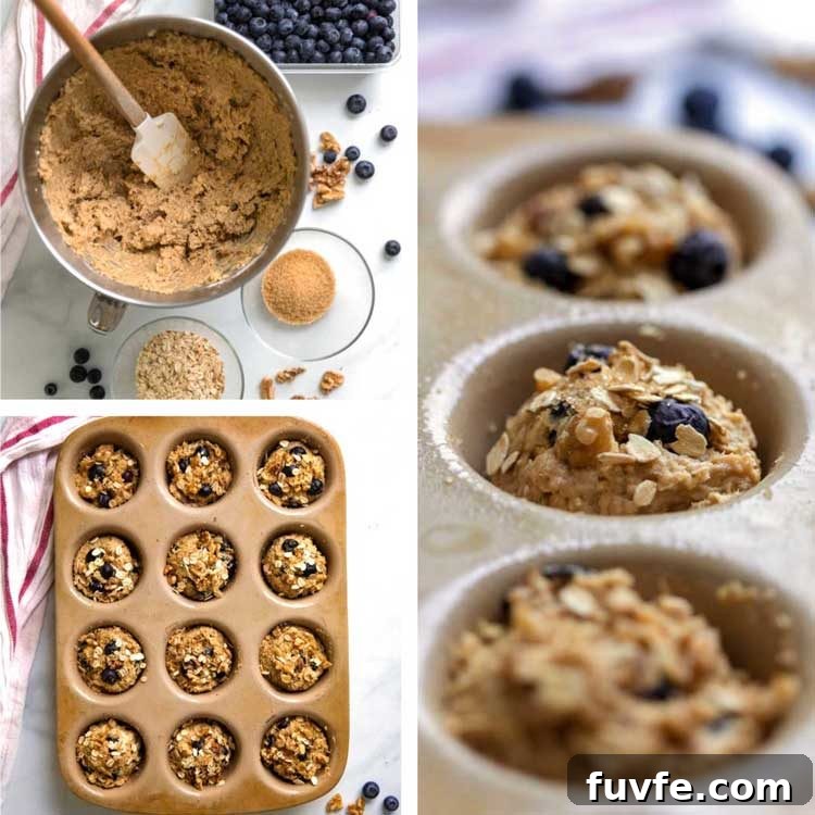 how to make prep photos of Blueberry Oat Muffins