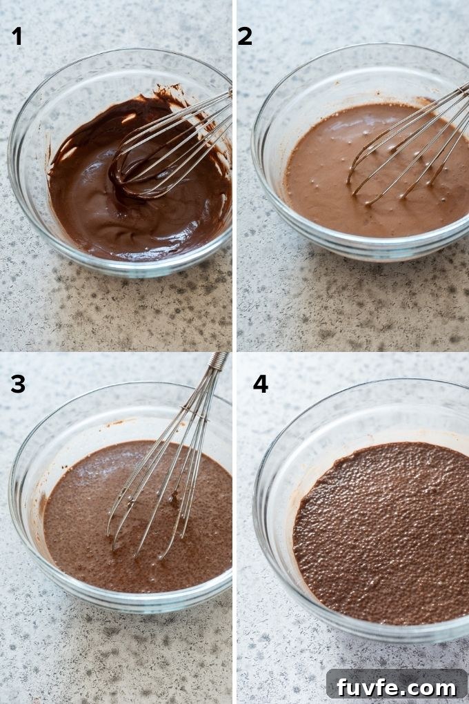 Decadent Chocolate Chia Seed Pudding Recipe 5 How to make chocolate chia seed pudding collage