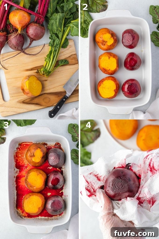 How to roast beets collage