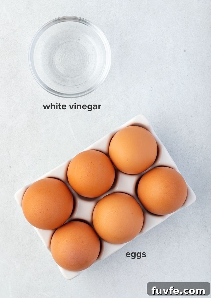 Poached eggs recipe ingredients