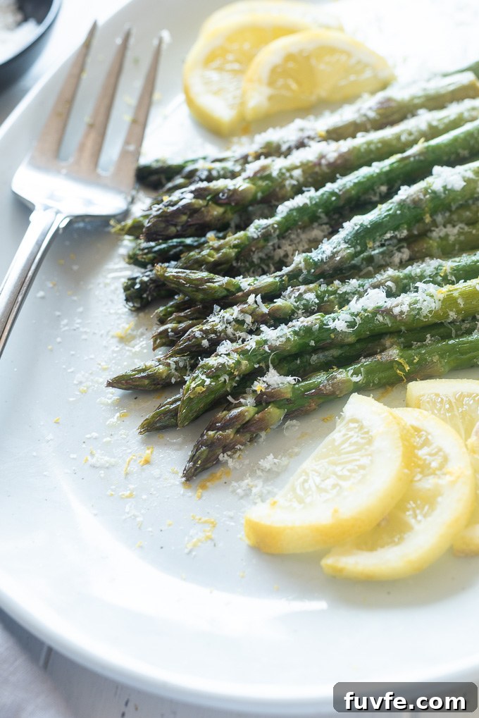 Oven Roasted Asparagus with parmesan on top
