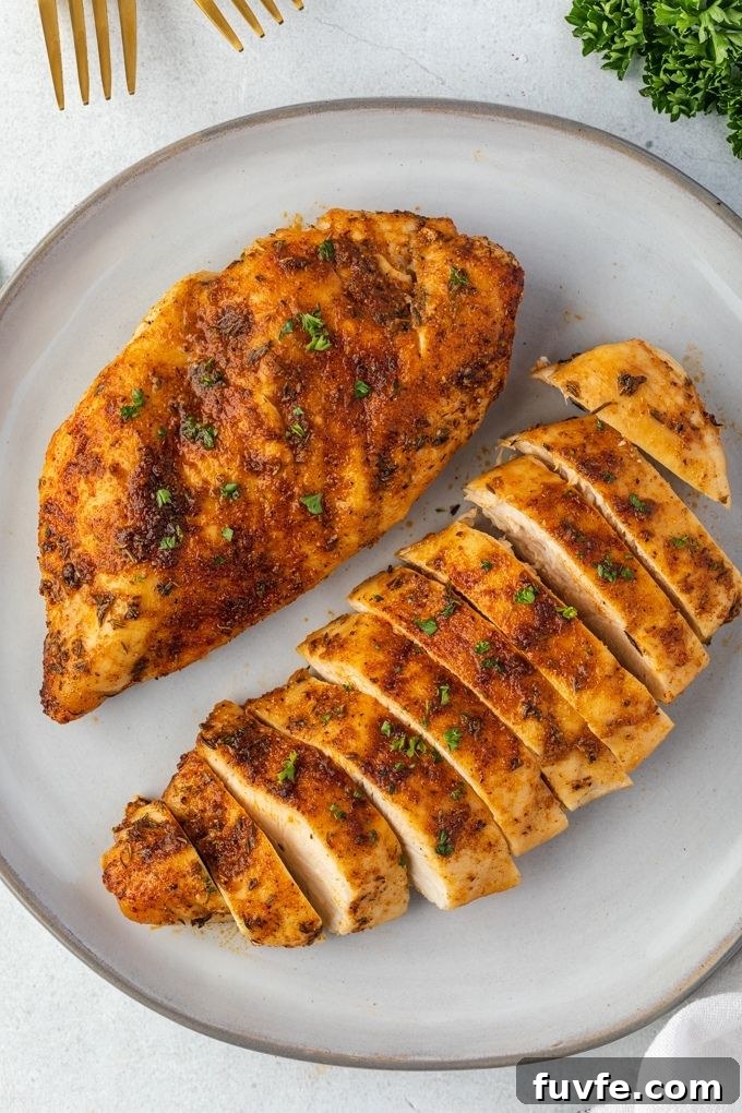 How to Make Juicy Air Fryer Chicken Breast 3 Chicken breast on a plate