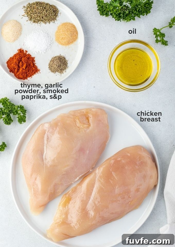 How to Make Juicy Air Fryer Chicken Breast 4 Air fryer chicken breast recipe ingredients