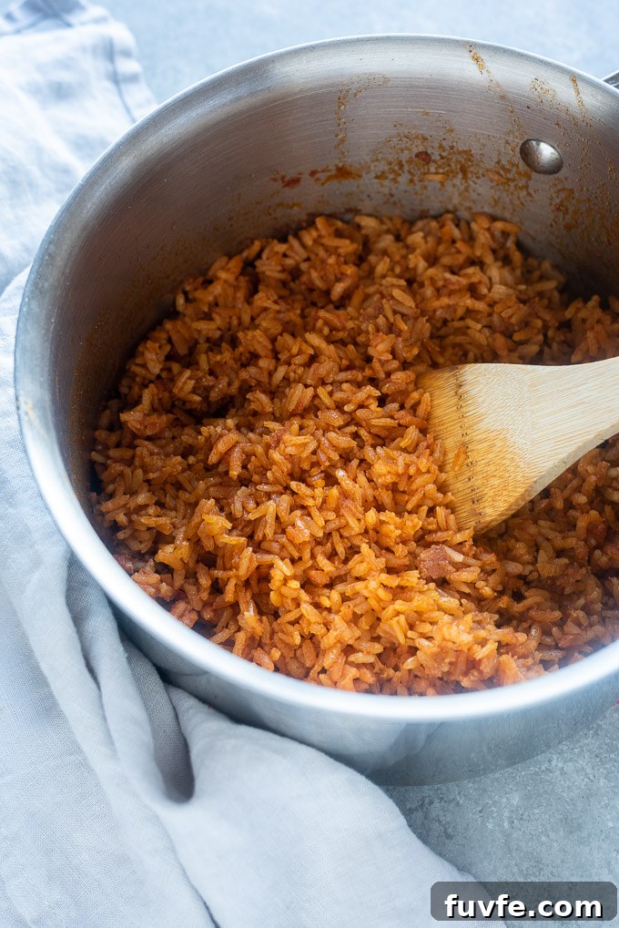 Authentic Mexican Rice Recipe for Flavorful Side Dishes 6 Easy Mexican rice in a saucepan