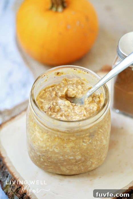 Pumpkin Pie Overnight Oats Recipe for Fall Breakfast 3 a glass with pumpkin pie overnight oats