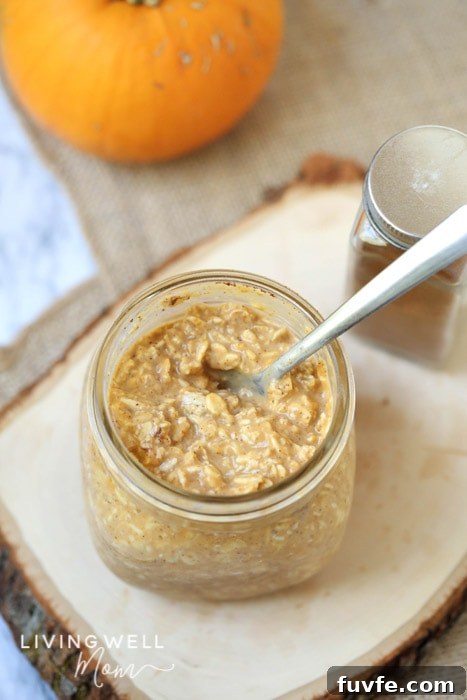 Pumpkin Pie Overnight Oats Recipe for Fall Breakfast 10 dairy free pumpkin overnight oats in a jar