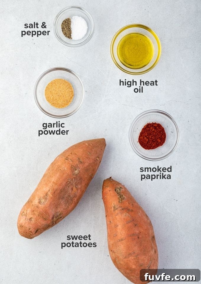 Air fryer sweet potato fries ingredients