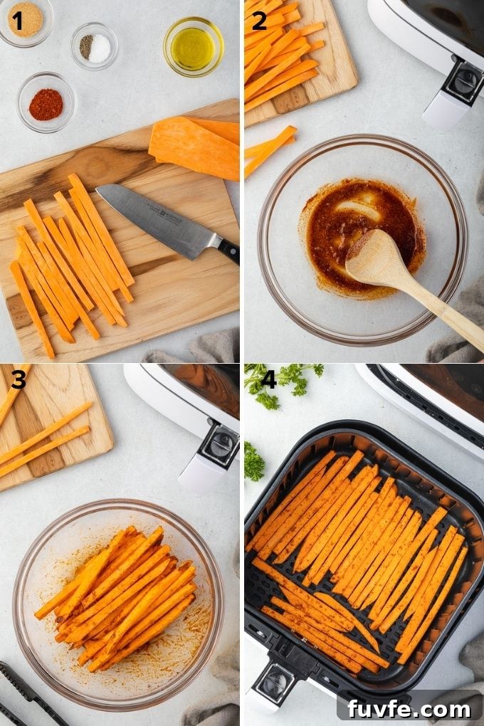 Crispy Air Fryer Sweet Potato Fries 5 How to make sweet potato fries in air fryer