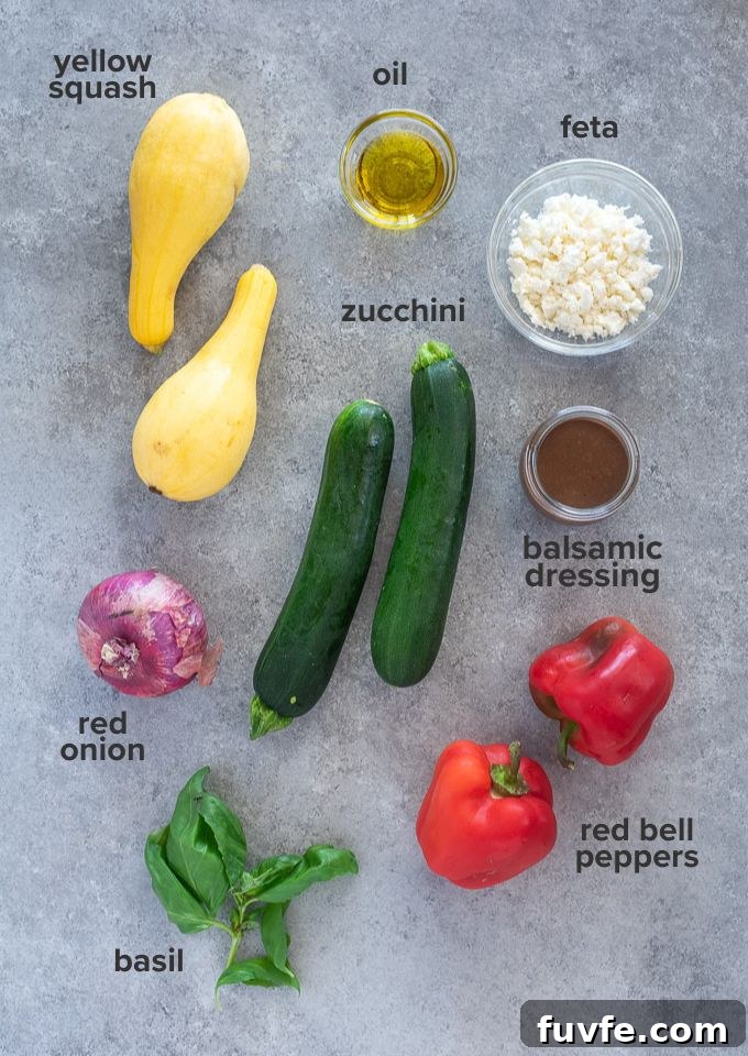 Grilled Vegetable Salad with Balsamic Herb Vinaigrette 4 Grilled vegetable salad ingredients