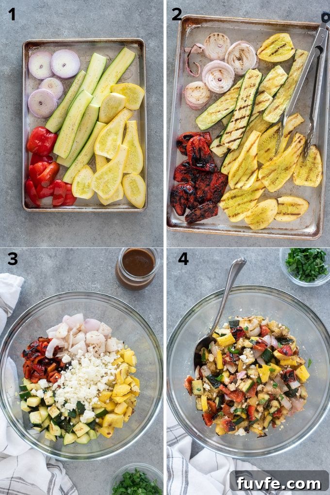 Grilled Vegetable Salad with Balsamic Herb Vinaigrette 5 How to make grilled veggie salad