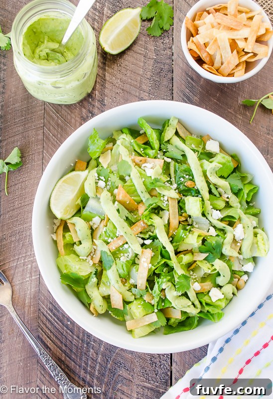 mexican caesar salad overhead shot