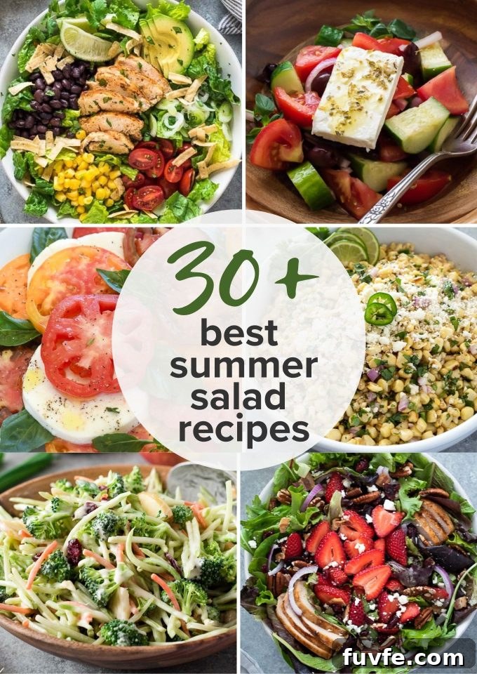 Best summer salad recipes collage pin