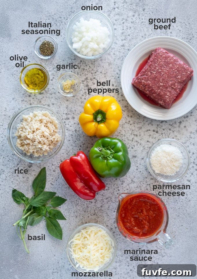 How to Make Classic Italian Stuffed Peppers 4 Stuffed bell pepper recipe ingredients