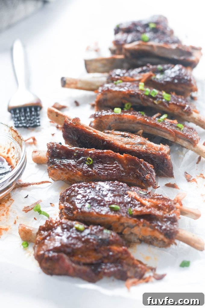 Instant Pot ribs with bbq sauce and scallions