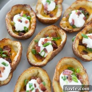 Air fryer potato skins on a platter