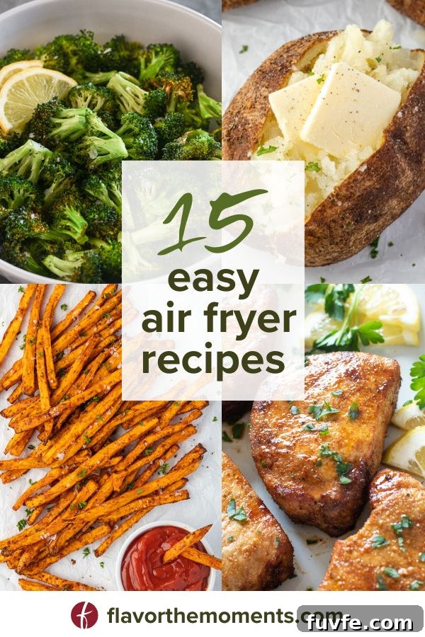 15 easy air fryer recipes collage pin