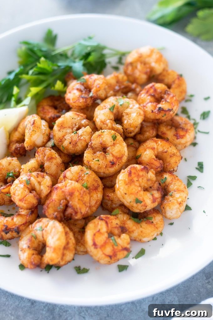 Air fryer shrimp on a platter