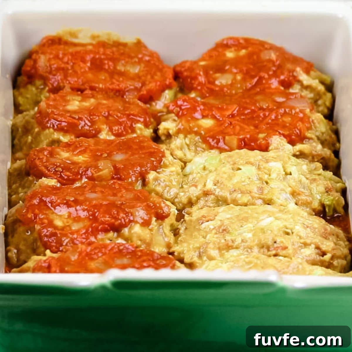 Quick No-Fuss Cabbage Roll Skillet for Busy Weeknights 13 lazy cabbage rolls in a baking dish with tomato sauce