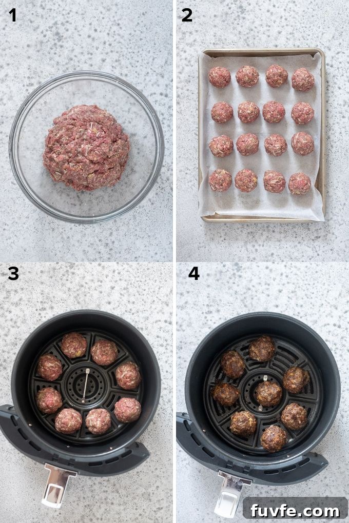 Crispy Air Fryer Meatballs Recipe 5 Meatballs in the air fryer