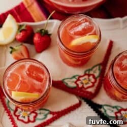 summer sweet strawberry tea in mason jars