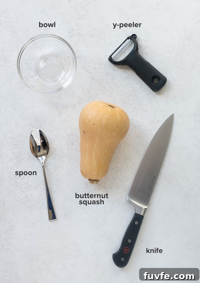 How to Peel, Trim and Cube Butternut Squash for Recipes 4 Tools to cut butternut squash