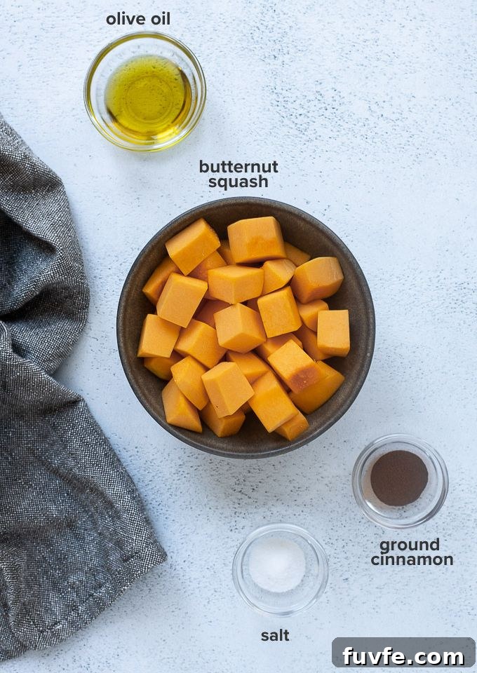 Roasted butternut squash recipe ingredients