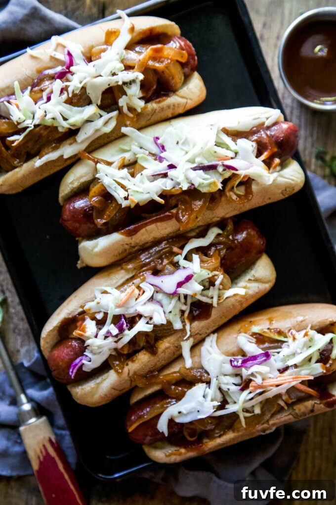 Loaded Barbecue Bison Hot Dogs