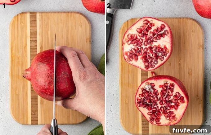 How to Cut and Remove Pomegranate Seeds 5 How to cut a pomegranate open