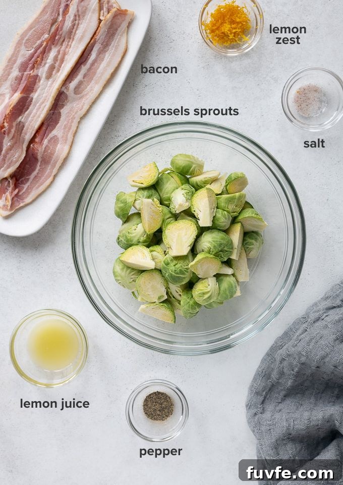 Crispy Roasted Brussels Sprouts with Bacon 4 Brussels sprouts and bacon recipe ingredients