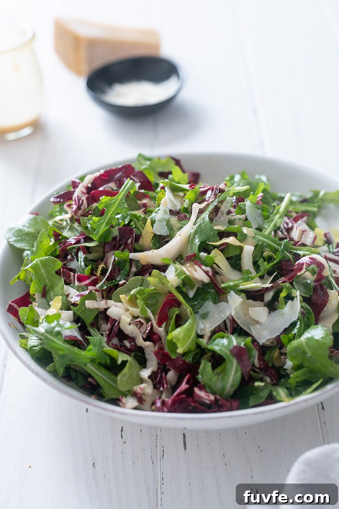 Italian Tri Color Salad in a white bowl