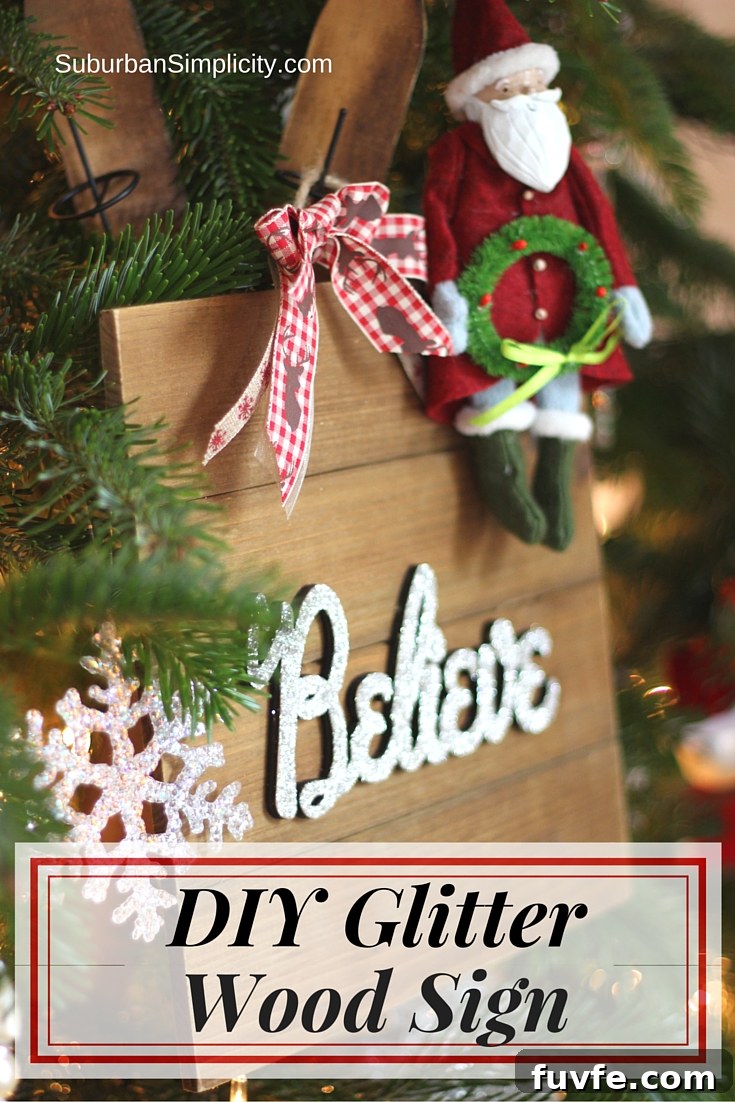DIY Glitter Wood Sign