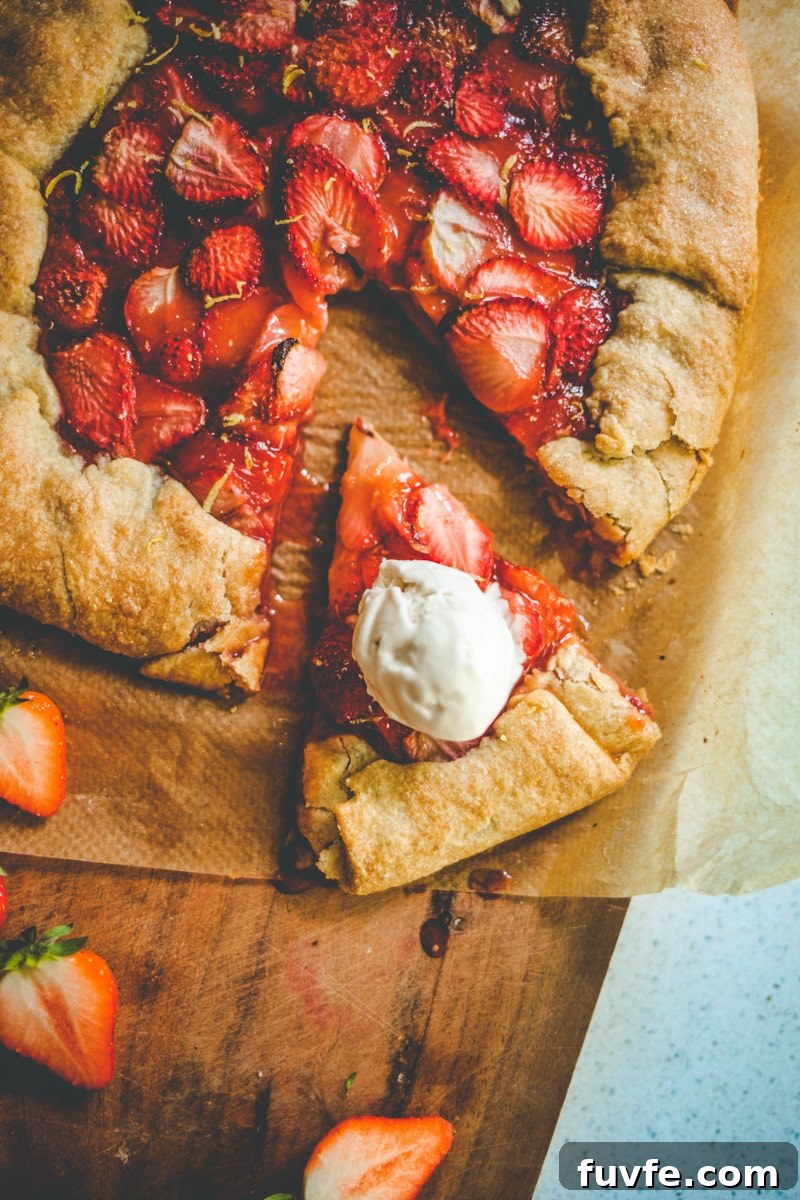 Vegan Strawberry Galette with Ice Cream - Georgie Eats