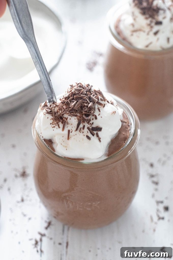 Silky No-Bake Chocolate Mousse Recipe 2 Easy Chocolate Mousse in a jar with whipped cream
