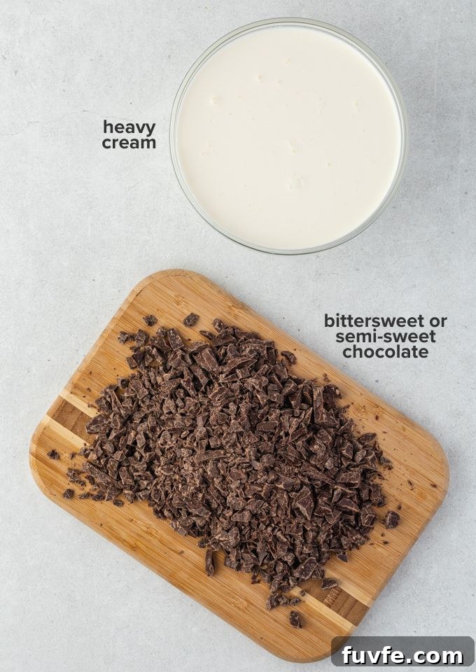 Chocolate Ganache Recipe for Glossy Glaze and Filling 4 Chocolate ganache recipe ingredients
