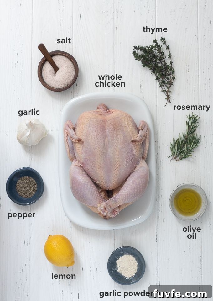 Roasted Lemon-Garlic Chicken with Crispy Skin 4 Whole roasted chicken recipe ingredients