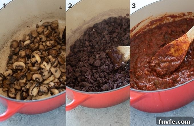 How to make meat sauce collage