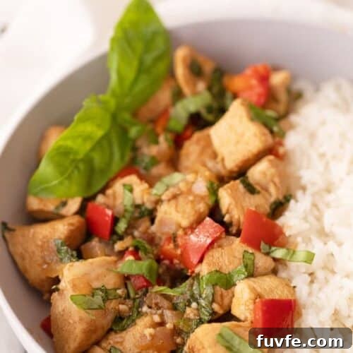 Garlic Basil Chicken Stir-Fry with Crispy Vegetables 5 Thai Basil Chicken Stir fry