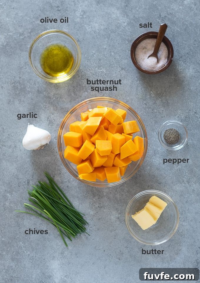 mashed butternut squash recipe ingredients