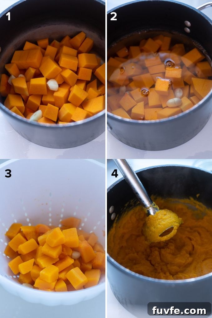 How to make mashed butternut squash