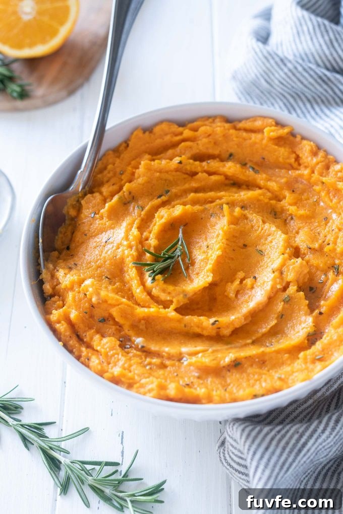Over 25 Instant Pot Recipes for Busy Weeknights 14 Mashed sweet potatoes in a serving bowl