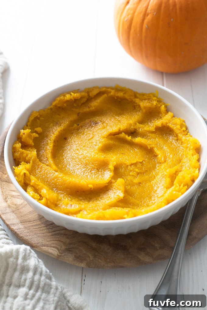 Over 25 Instant Pot Recipes for Busy Weeknights 16 Homemade pumpkin puree in a bowl