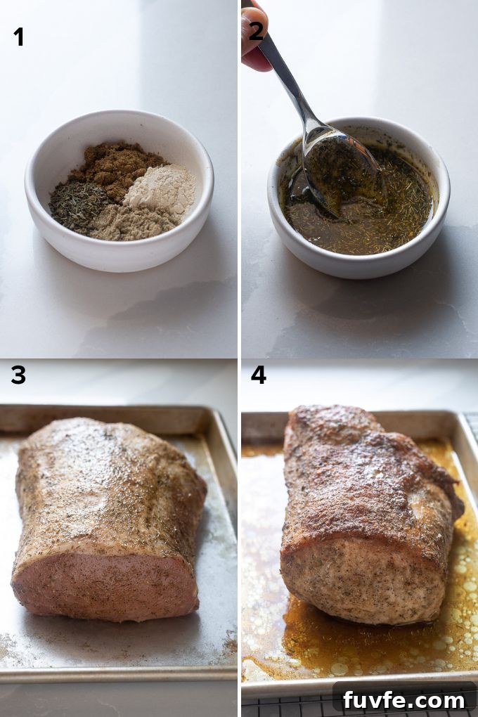 Roasted Pork Loin with Garlic and Rosemary 5 How to make pork loin in oven