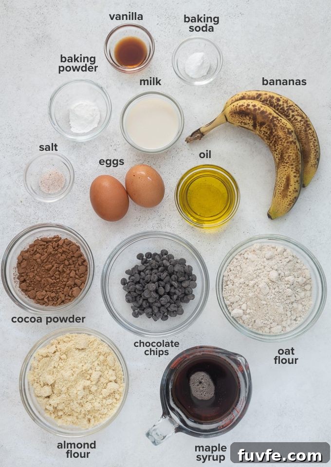 chocolate banana bread recipe ingredients