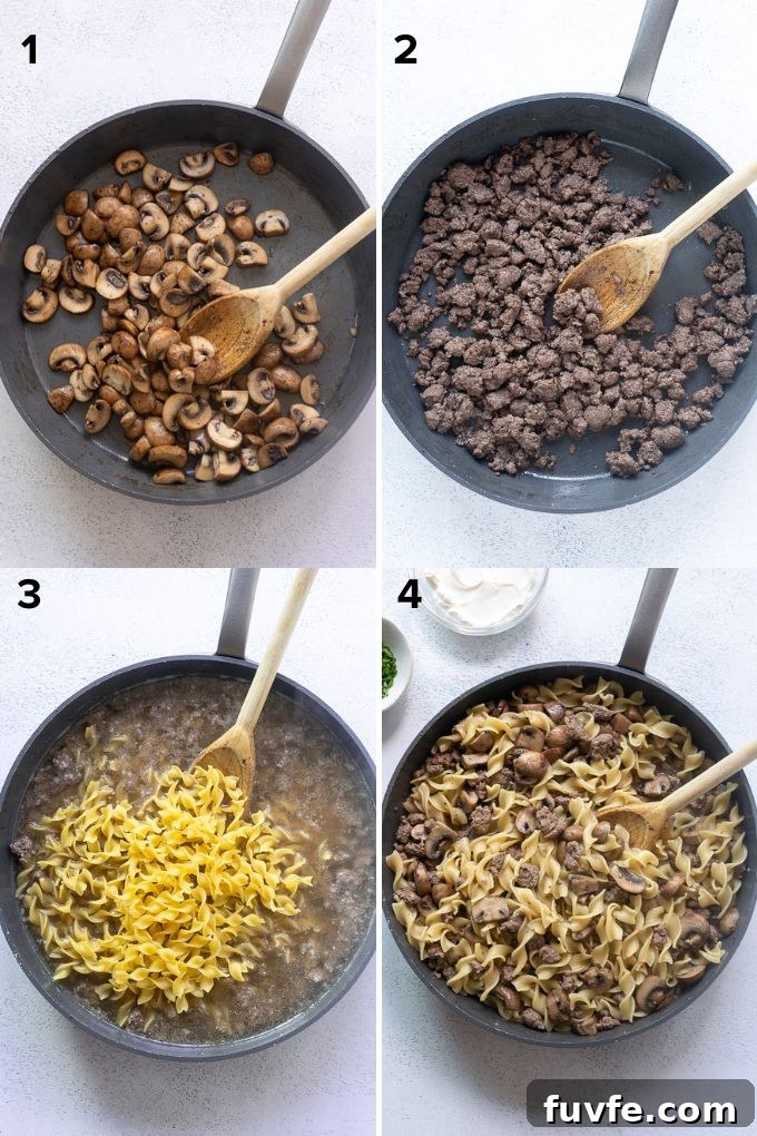 How to make ground beef stroganoff