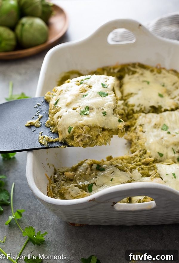 chicken verde enchilada bake spatula